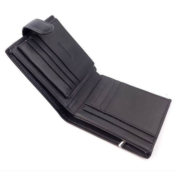 Мужской Черный Кожаный Кошелек SF-M2215-Black: стильный аксессуар для организации вашего образа