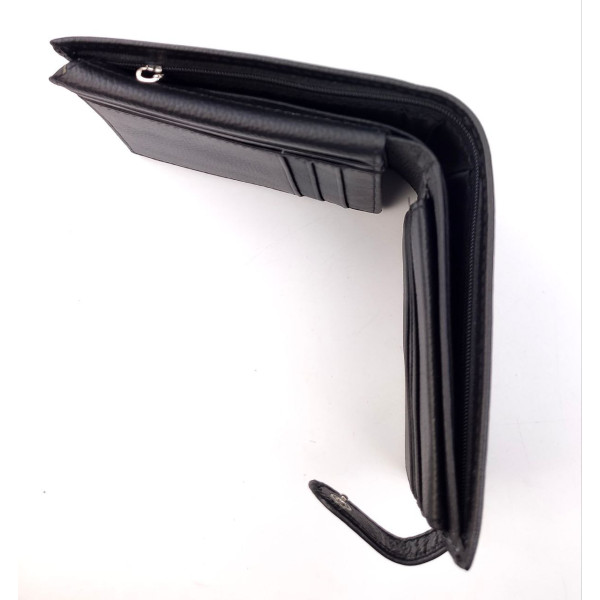 Мужской Черный Кожаный Кошелек SF-M2215-Black: стильный аксессуар для организации вашего образа