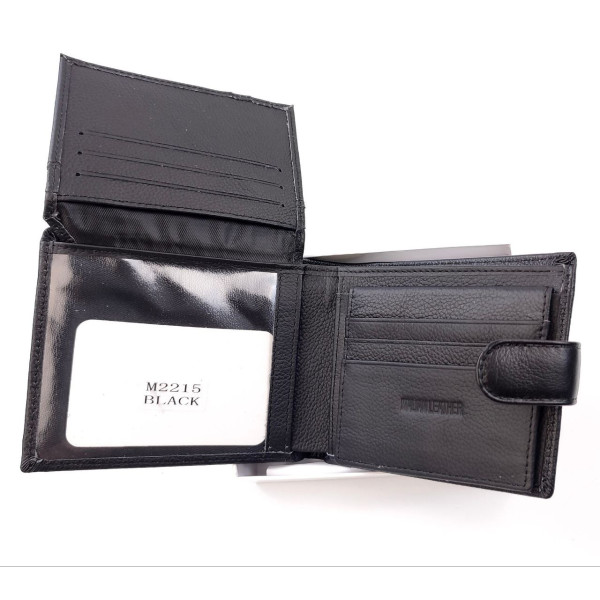 Мужской Черный Кожаный Кошелек SF-M2215-Black: стильный аксессуар для организации вашего образа