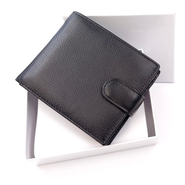 Мужской Черный Кожаный Кошелек SF-M2215-Black: стильный аксессуар для организации вашего образа