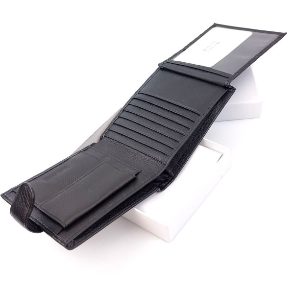 Черный Мужской Кошелек из натуральной кожи SF-M2213-Black: стильный аксессуар для организации вашего образа