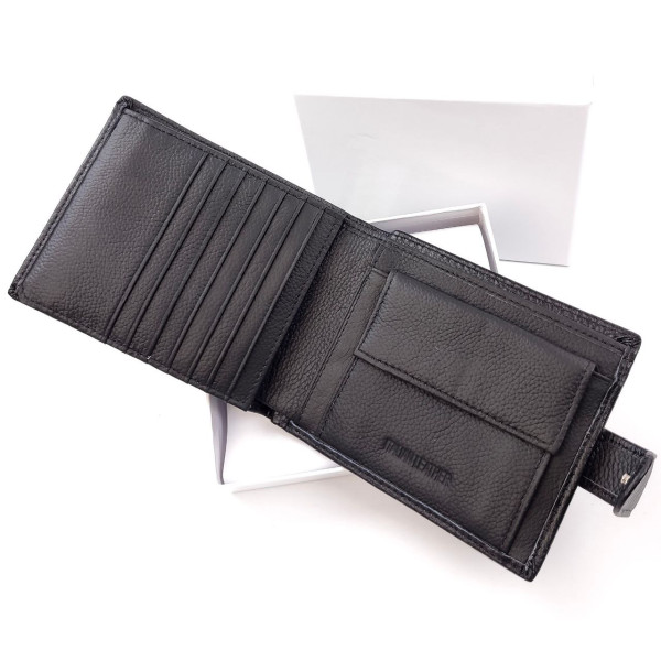 Черный Мужской Кошелек из натуральной кожи SF-M2213-Black: стильный аксессуар для организации вашего образа