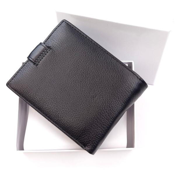 Мужской Черный Кожаный Кошелек SF-M2215-Black: стильный аксессуар для организации вашего образа