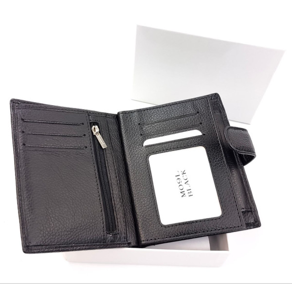 Черный Мужской Кожаный Кошелек SF-M09L-Black: стильный аксессуар для организации вашего образа