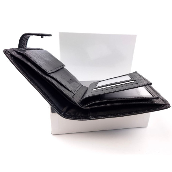 Черный Мужской Кожаный Кошелек SF-M09L-Black: стильный аксессуар для организации вашего образа