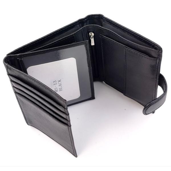Черный Мужской Кошелек из натуральной кожи SF-MS13Black: стильный аксессуар для организации вашего образа