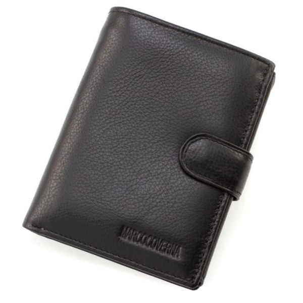 Мужское кожаное портмоне с отделом для  документов 10х13 Marco Coverna M112 (21583) черный