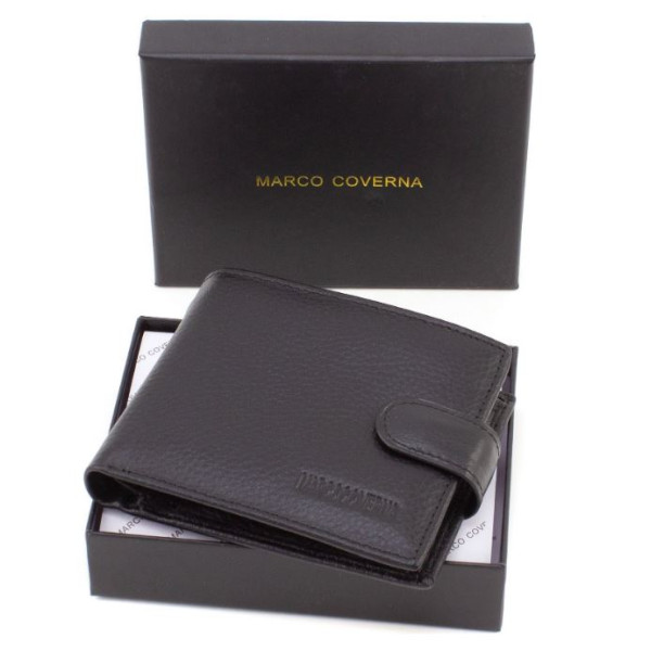 Кошелек из кожи для парней с отделом для документов 11х9,5 Marco Coverna M13-208 (21589) черный