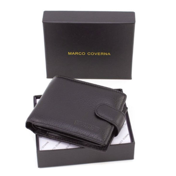 Кожаный кошелек для мужчин с отделом для документов 10,5х8,5 Marco Coverna M14 (21590) черный