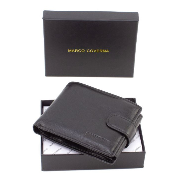 Кошелек из кожи для парней с секцией под документы 11х9,5 Marco Coverna M2 (21587) черный