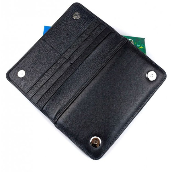 Кожаный мужской кошелек с ручкой Marco Coverna MC-3051-1 (JZ6714) черный