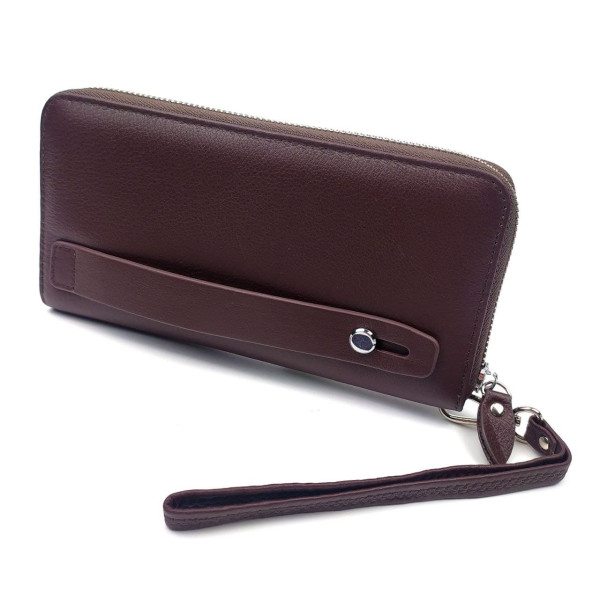 Красивый классический  кошелек - клатч из кожи для женщин  Salfeite F-38-1-BROWN коричневый
