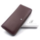 Красивый классический  кошелек - клатч из кожи для женщин  Salfeite F-38-1-BROWN коричневый