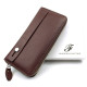 Классический кожаный кошелек - клатч для девушек Salfeite F-38-3-BROWN коричневый