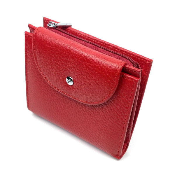 Маленький кошелек из кожи для женщин Salfeite F-44-RED красный