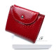 Женский  маленький лаковый кошелек из кожи Salfeite F-AE44-RED красный