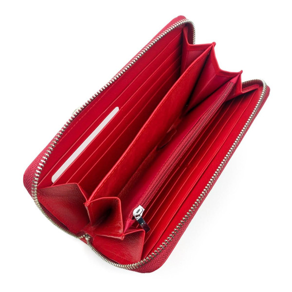 Яркий и практичный кошелек - клатч для женщин из кожи Salfeite F-38-1-RED красный