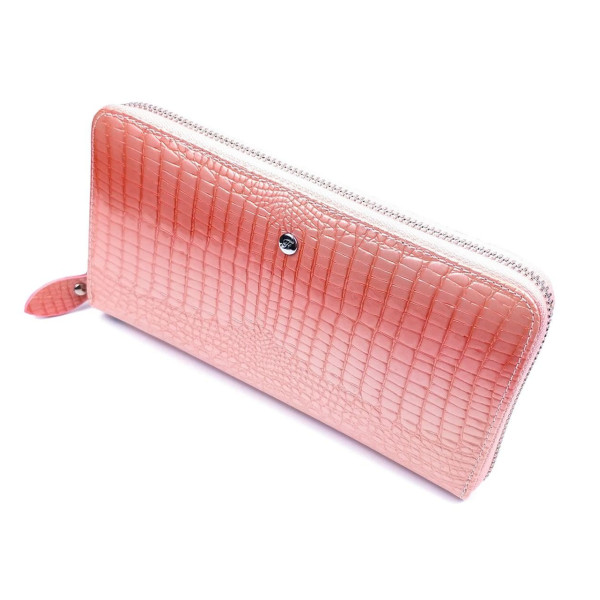 Оригинальный лаковый кошелек со стильным дизайном Slfeite F-AE38-1-PINK коралловый