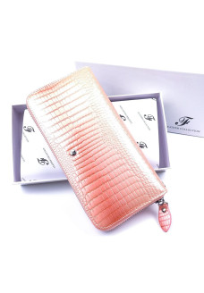 Оригинальный лаковый кошелек со стильным дизайном Slfeite F-AE38-1-PINK коралловый