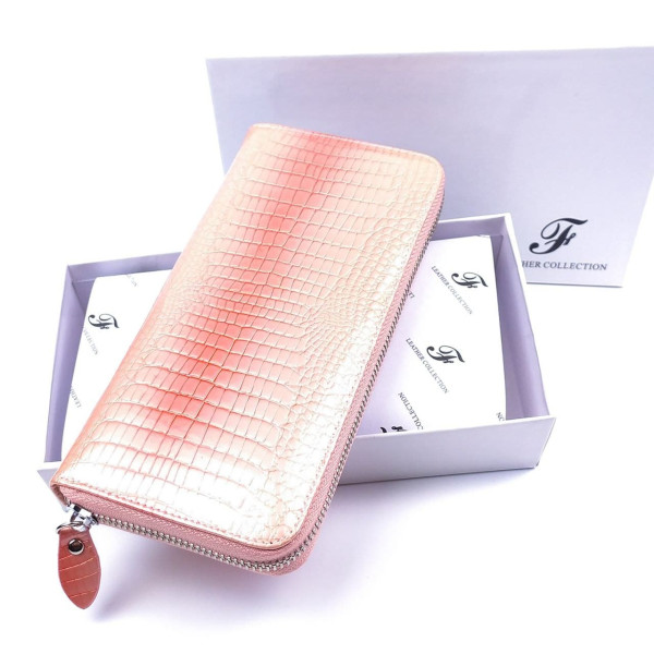 Оригинальный лаковый кошелек со стильным дизайном Slfeite F-AE38-1-PINK коралловый