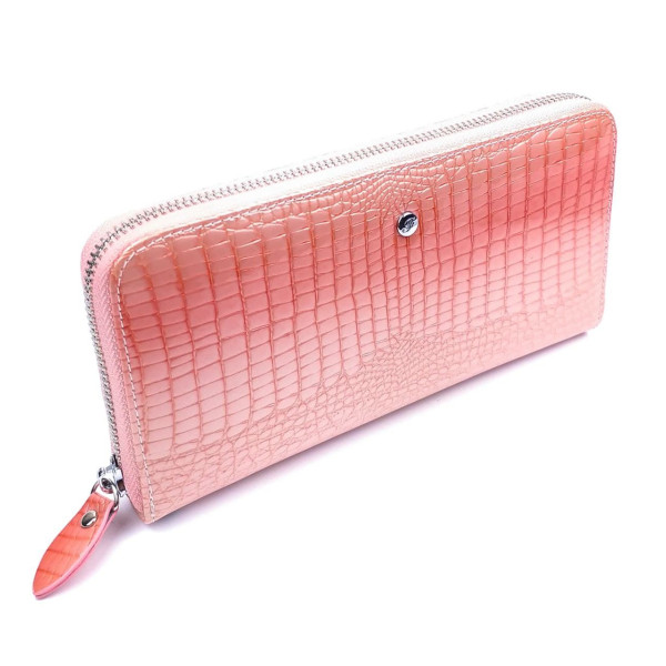 Оригинальный лаковый кошелек со стильным дизайном Slfeite F-AE38-1-PINK коралловый