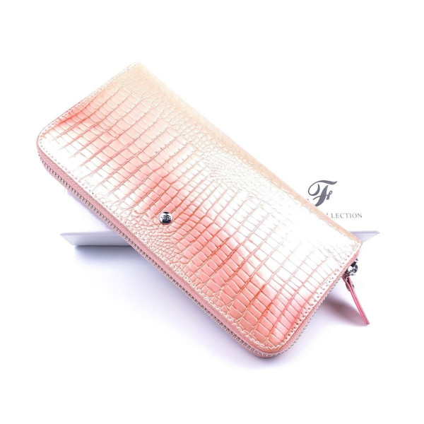 Оригинальный лаковый кошелек со стильным дизайном Slfeite F-AE38-1-PINK коралловый