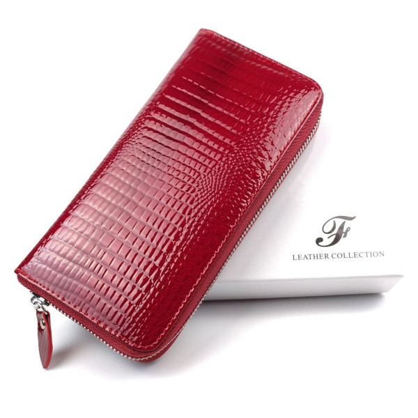 Лаковый кошелек из кожи с ремешком для руки Salfeite F-AE38-1-RED красный