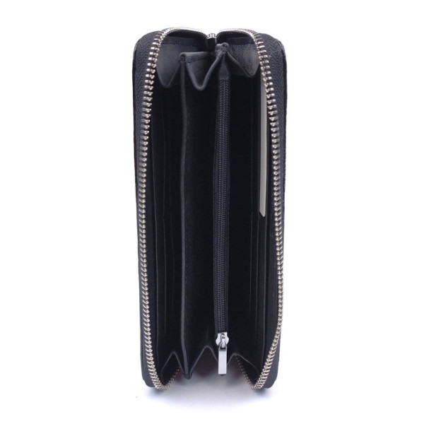 Качественный модный кошелек для девушек из лаковой кожи Salfeite F-AE38-BLACK черный