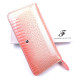 Лаковый кошелек из кожи с тиснением Salfeite F-AE38-PINK коралловый