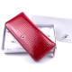 Яркий и практичный лаковый кошелек - клатч из кожи Salfeite F-AE38-RED красный