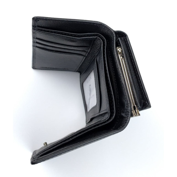 Женский кожаный кошелек с монетницей Salfeite F-2155-BLACK черный