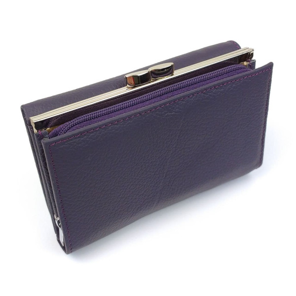 Функциональный  кошелек из кожи для девушек Salfeite F-2155-VIOLET фиолетовый