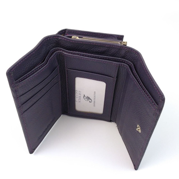 Функциональный  кошелек из кожи для девушек Salfeite F-2155-VIOLET фиолетовый