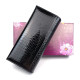 Женский кожаный лаковый кошелек на кнопке HENGHUANG HH-AE150-BLACK черный