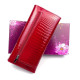 Женский кожаный лаковый кошелек на кнопке с монетницей HENGHUANG HH-AE501-RED красный