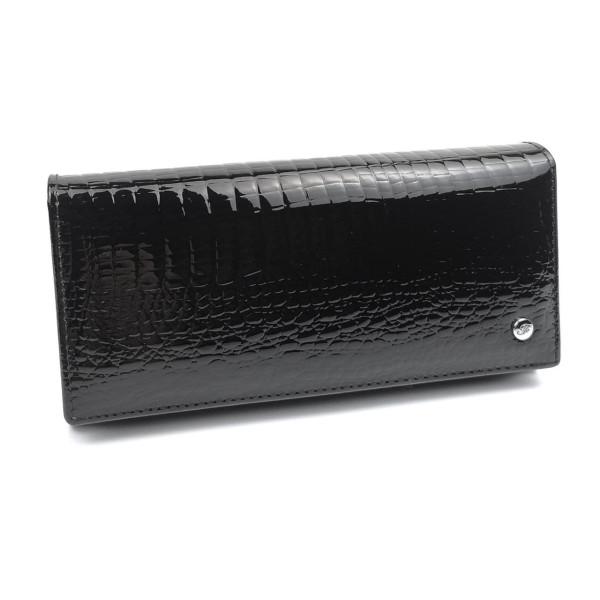 Лаковий місткий гаманець зі шкіри Salfeite F-AE150-1-BLACK чорний