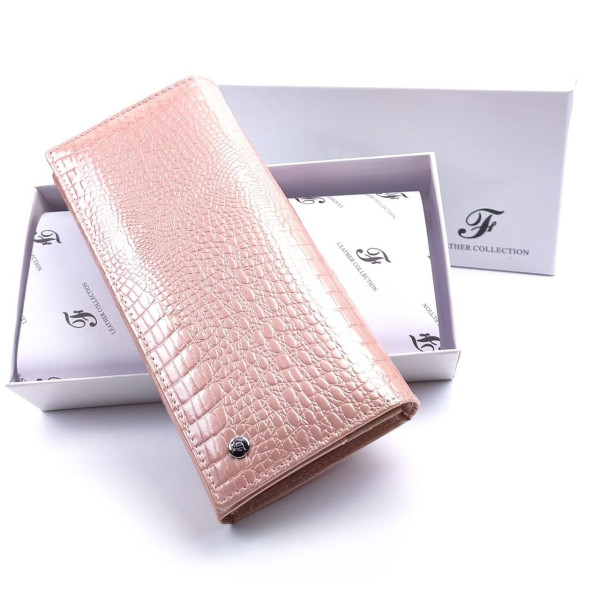 Гаманець з лакової шкіри для дівчат із монетницею Salfeite F-AE501-1-PINK рожевий (пудра)