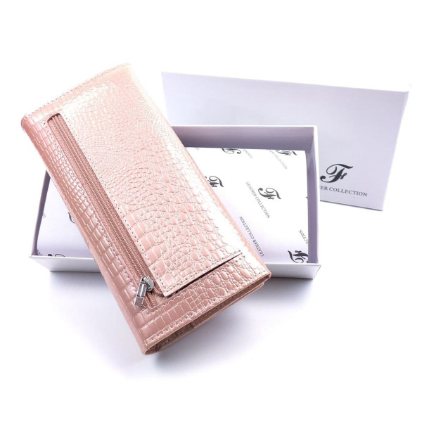 Гаманець з лакової шкіри для дівчат із монетницею Salfeite F-AE501-1-PINK рожевий (пудра)