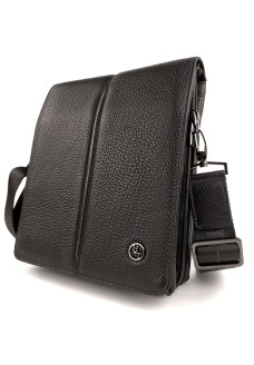 Мужская сумка-мессенджер из натуральной кожи H.T. Leather N5281-4 20х24,5х5см черная