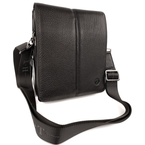 Чоловіча сумка-месенджер з натуральної шкіри HT Leather N5281-4 20х24,5х5см чорна
