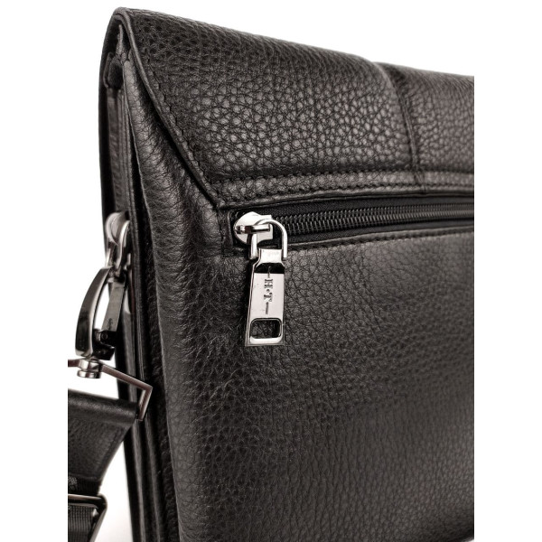 Чоловіча сумка-месенджер з натуральної шкіри HT Leather N5281-4 20х24,5х5см чорна
