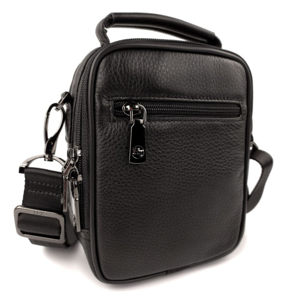 Мужская кожаная сумка-барсетка с ручкой H.T. Leather N2003-6 16х20х9см черная