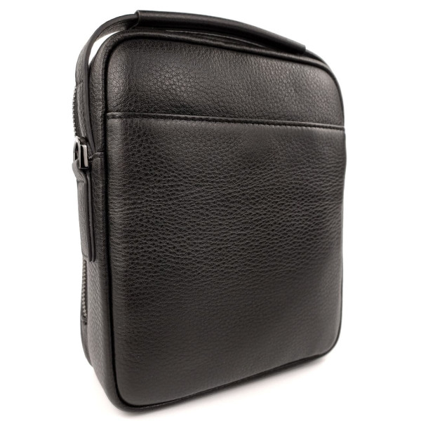 Стильная мужская кожаная сумка с ручкой H.T. Leather N407-13 17,5х21,5х9см черная