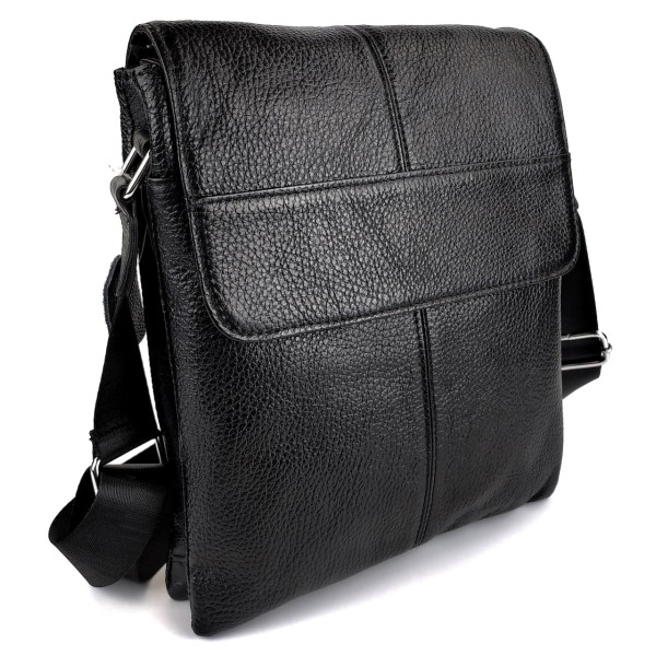 Сумка - мессенджер  мужская из кожи JZ NS-B064  черная