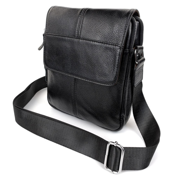 Модна шкіряна сумка через плече JZ NS-B-065 чорна