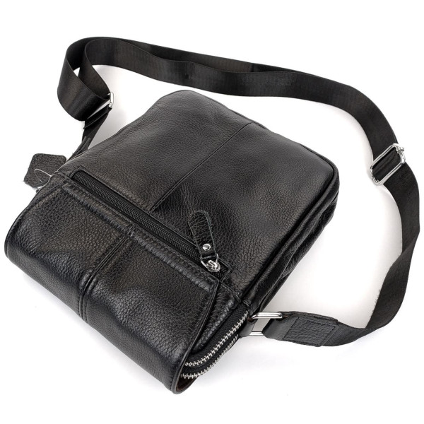 Модна шкіряна сумка через плече JZ NS-B-065 чорна
