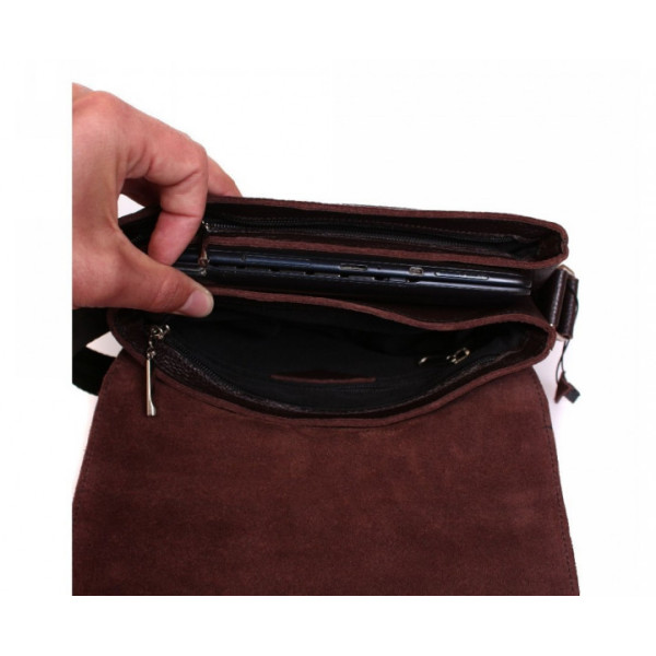 Чоловіча сумка з натуральної шкіри коричнева ALVIbag av-99brown