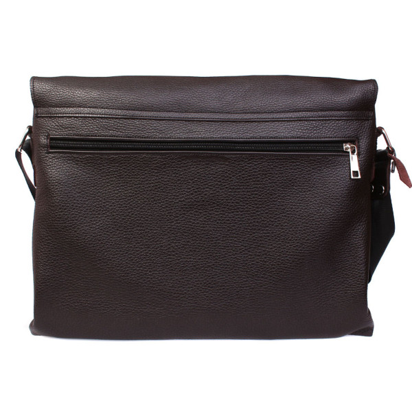 Горизонтальна шкіряна сумка формату А4 Alvibag av-102brown коричнева