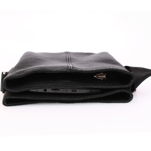 Шкіряна сумка формату А5 Alvibag av-401-1 чорна