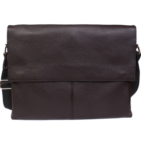 Горизонтальна шкіряна сумка формату А4 Alvibag av-102brown коричнева